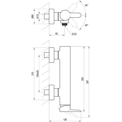 Ravak X070187 - Miscelatore doccia PURI nero