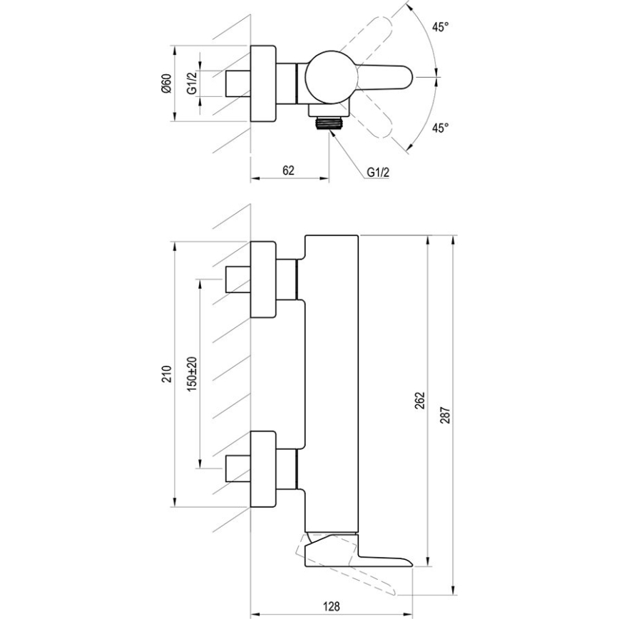 Ravak X070187 - Miscelatore doccia PURI nero