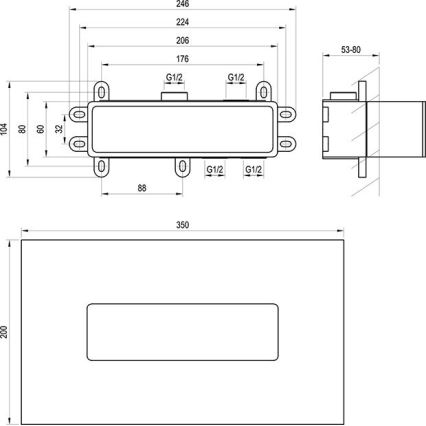 Ravak X070233 - Corpo incasso per miscelatori R-BOX 10,4x24,6 cm