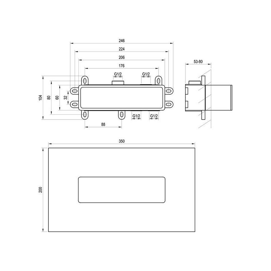 Ravak X070233 - Corpo incasso per miscelatori R-BOX 10,4x24,6 cm