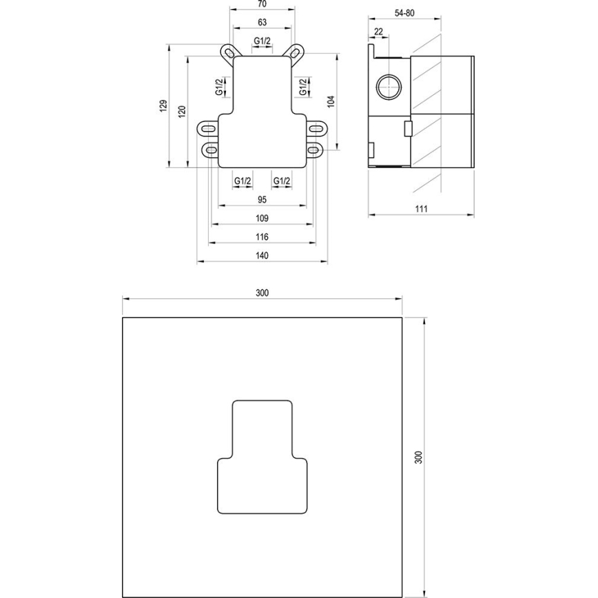 Ravak X070234 - Corpo base per miscelatori da incasso R-BOX 12,9 x 14 cm