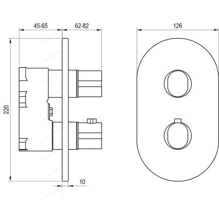 Ravak X070455 - Thermostatische Duscharmatur zur Unterputzmontage CHROME Hochglanz-Chrom