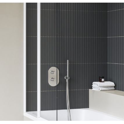 Ravak X070457 - Mitigeur thermostatique de douche encastrable, finition CHROME chromé brillant