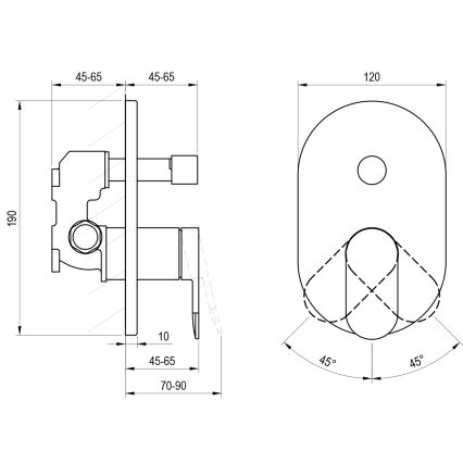 Ravak X070466 - Miscelatore doccia da incasso CHROME nero