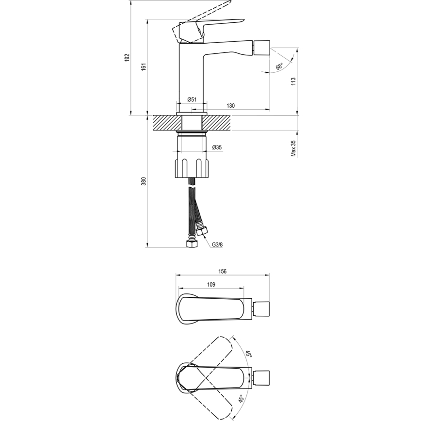 Ravak X070475 - Mitigeur de bidet LIFE chromé brillant