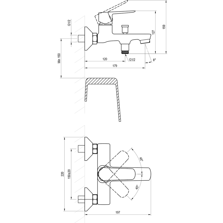 Ravak X070479 - Mitigeur de baignoire LIFE noir