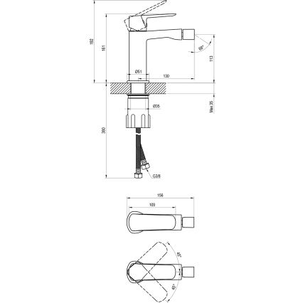 Ravak X070481 - Miscelatore per bidet LIFE nero