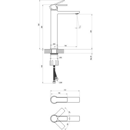 Ravak X070484 - Mitigeur pour lavabo SOLAR 29 cm chrome brillant