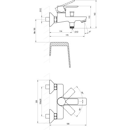 Ravak X070485 - Miscelatore per vasca SOLAR, cromo lucido