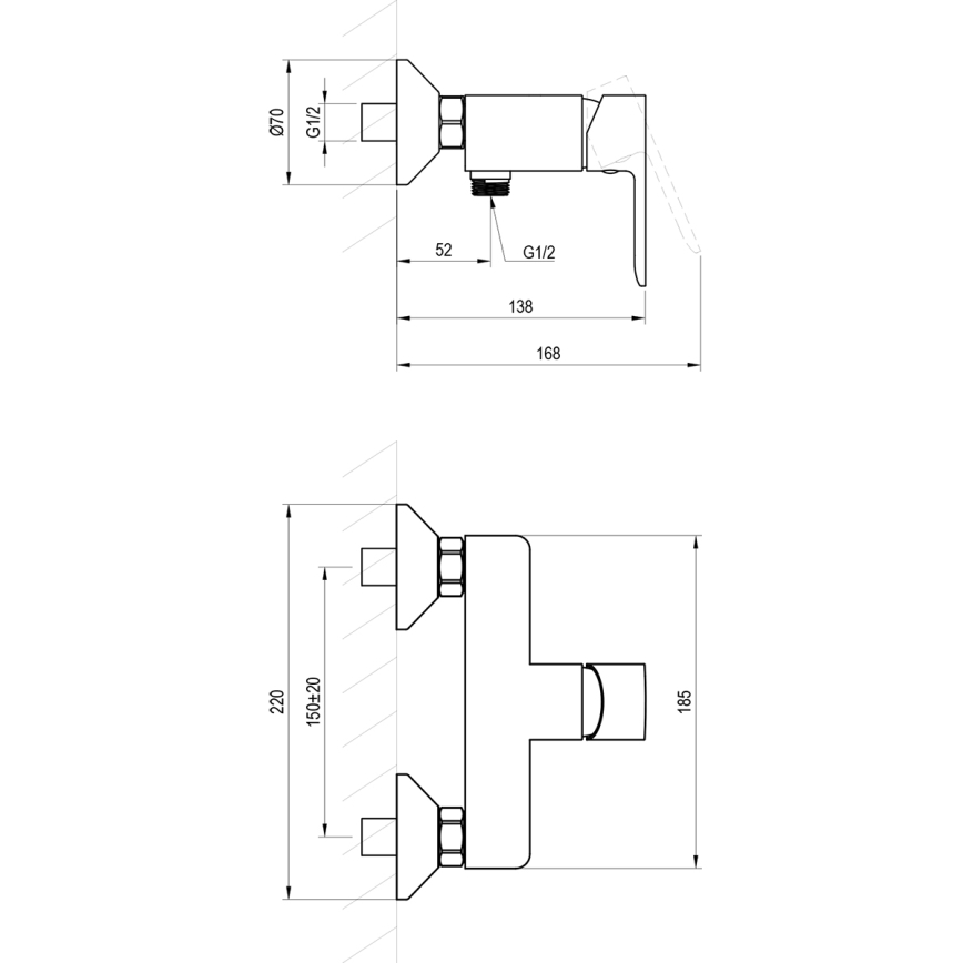 Ravak X070486 - Duscharmatur SOLAR glänzender Chrom