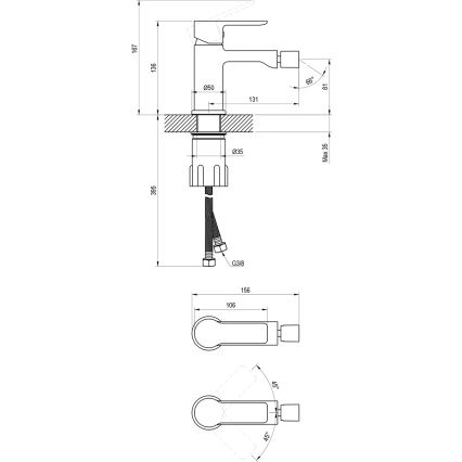 Ravak X070493 - Mitigeur pour bidet SOLAR noir