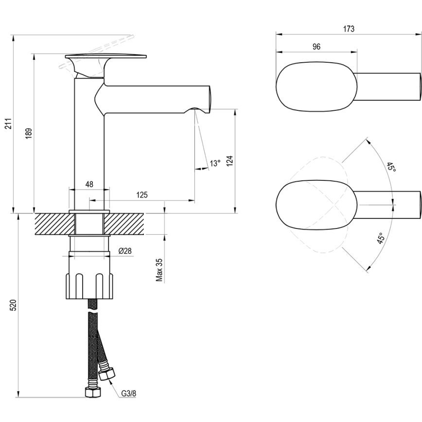 Ravak X070565 - Waschtischarmatur SPRING 18,9 cm weiß