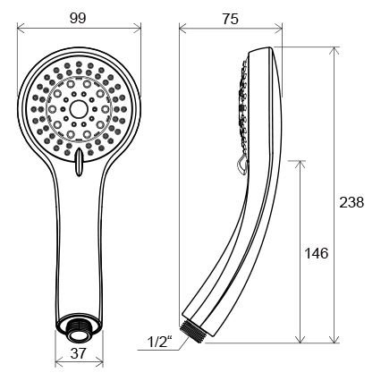 Ravak X07P008 - douchette à main en chrome brillant
