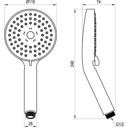 Ravak X07P009 - Douchette à main FLAT, finition chrome brillant