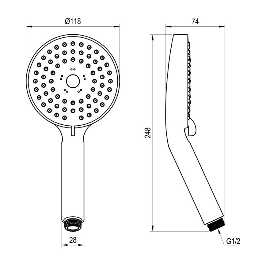Ravak X07P009 - Douchette à main FLAT, finition chrome brillant