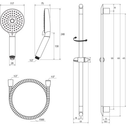 Ravak X07P177 - Duschset in Hochglanzchrom
