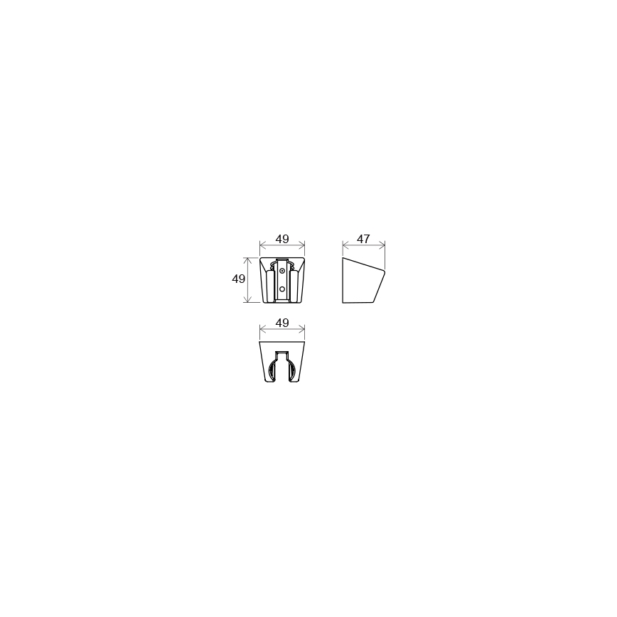 Ravak X07P345 - Support de douche en plastique 4,9x4,7 cm chromé brillant