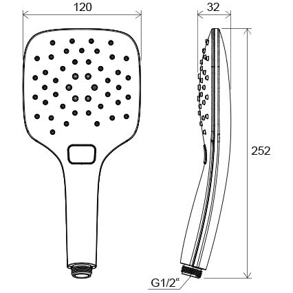 Ravak X07P348 - Handbrause mit Drucktaste, Hochglanzchrom