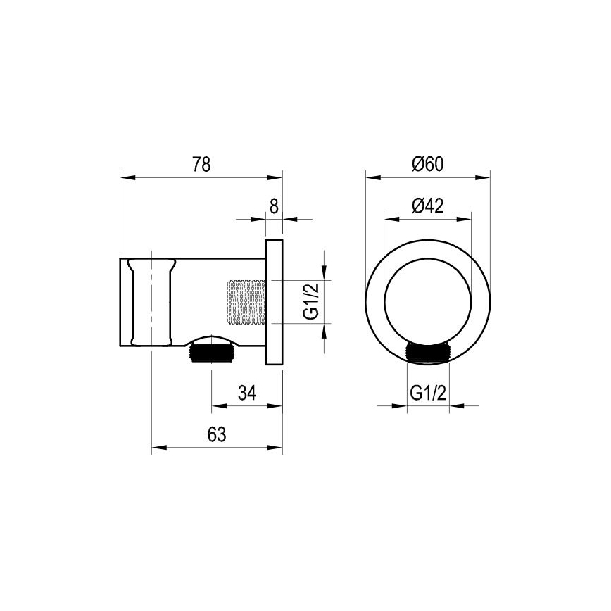 Ravak X07P572 - Supporto per doccetta con attacco 7,8x6 cm nero