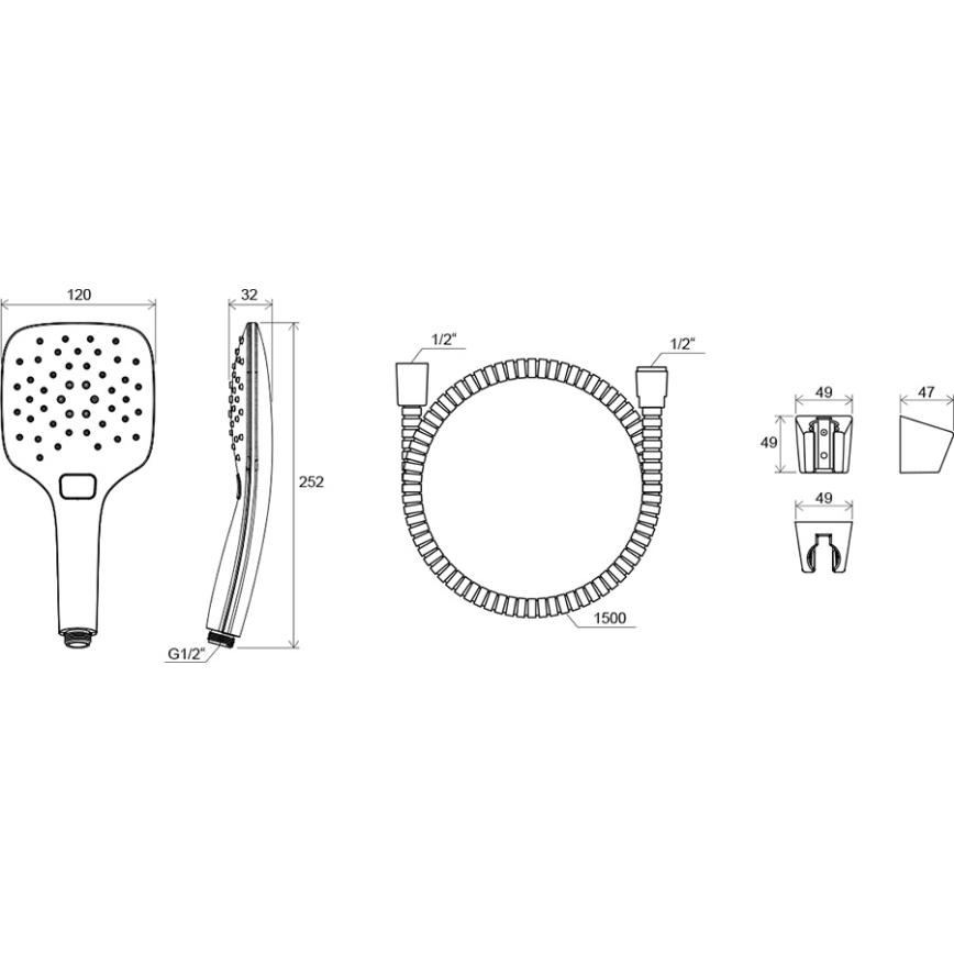 Ravak X07S010 - Duschset glänzender Chrom