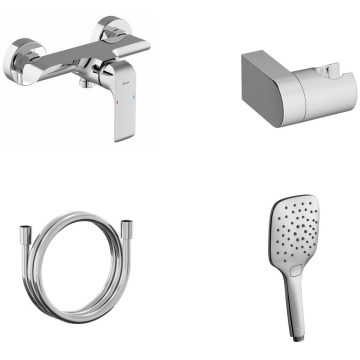 Ravak X07S115 - Set doccia con miscelatore FLAT cromo lucido