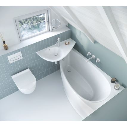 Ravak XJ1P1100000 - Lavabo sospeso AVOCADO 85x45 cm in marmo colato/bianco