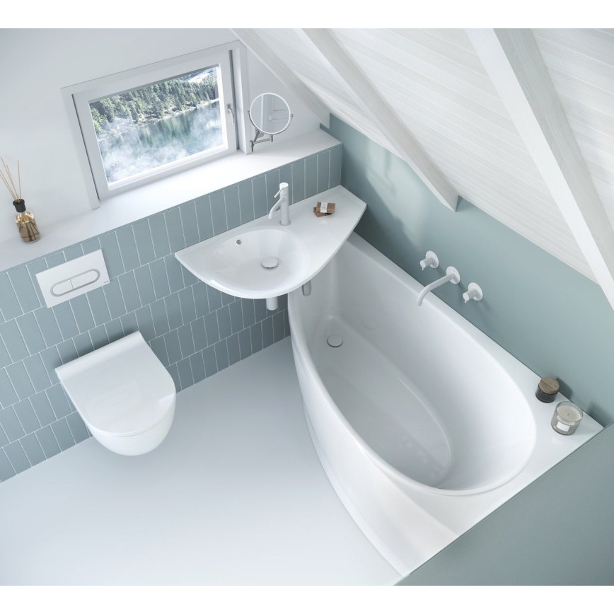 Ravak XJ1P1100000 - Lavabo suspendu AVOCADO 85 x 45 cm, marbre coulé, blanc