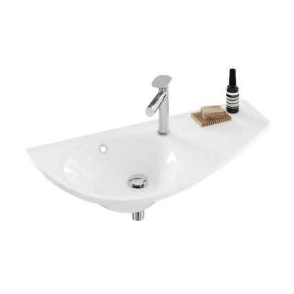 Ravak XJ1P1100000 - Lavabo suspendu AVOCADO 85 x 45 cm, marbre coulé, blanc