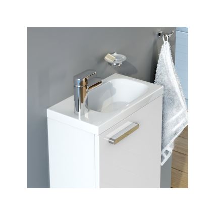 Ravak XJGL1100000 - Lavabo mural CHROME 40x22 cm marbre coulé/blanc