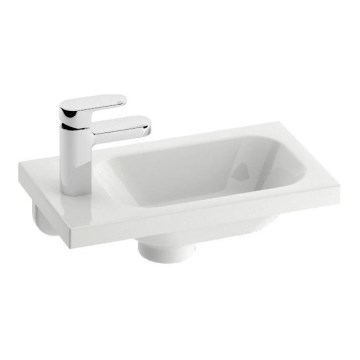 Ravak XJGL1100000 - Lavabo sospeso CHROME 40x22 cm in marmo colato/bianco