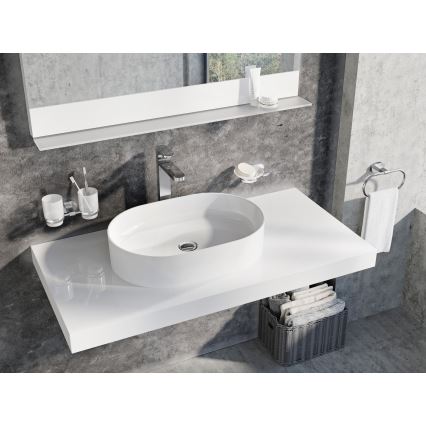 Ravak XJX01155001 - Aufsatzwaschbecken CERAMIC SLIM 55x37 cm Keramik/weiß