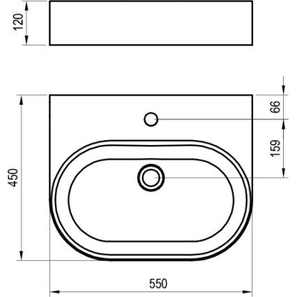 Ravak XJX01155004 - Lavabo da appoggio CERAMIC SLIM 55x45 cm ceramica/bianco