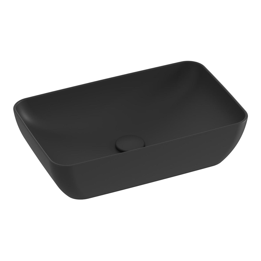 Ravak XJX0D150000 - Lavabo da appoggio CERAMIC SLIM 50x31 cm ceramica/nero