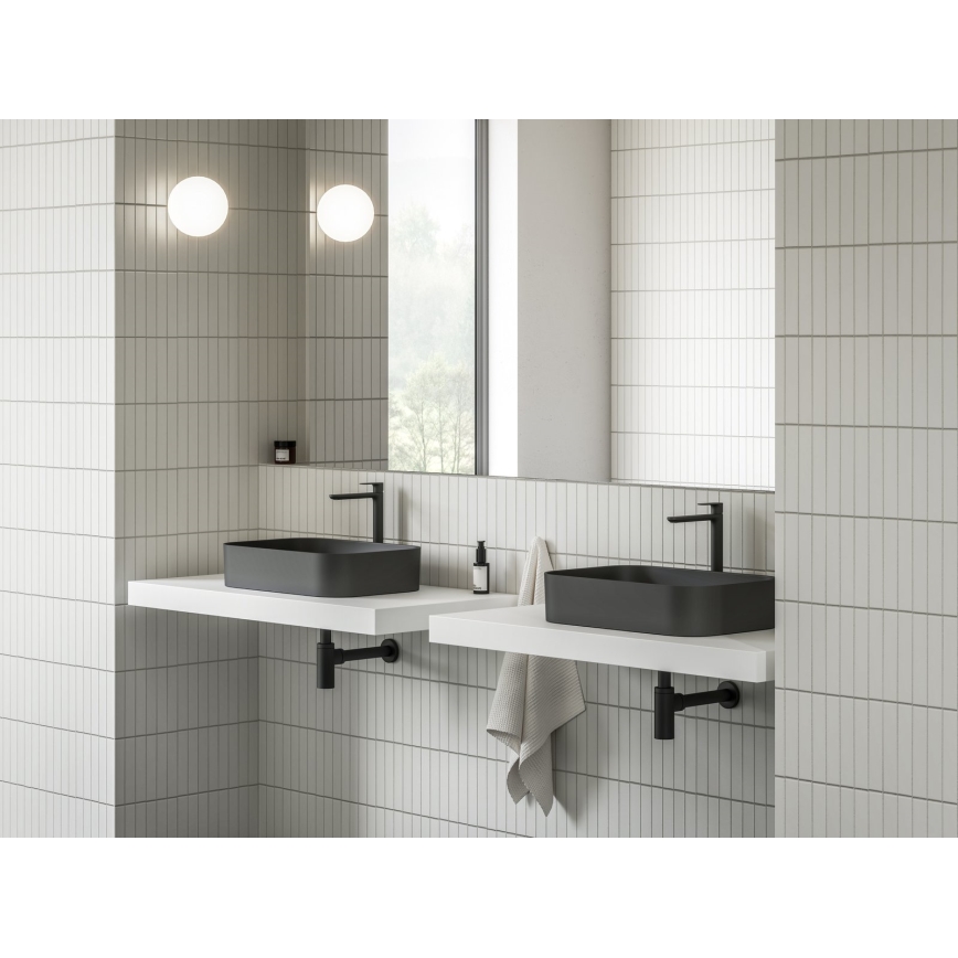 Ravak XJX0D155001 - Lavabo da appoggio CERAMIC SLIM 55x37 cm ceramica/nero