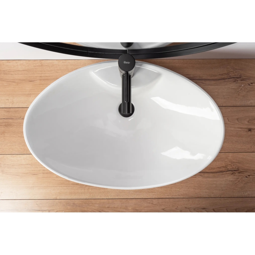 REA-00692 - Lavabo da appoggio ROSA 44x66 cm ceramica/bianco lucido
