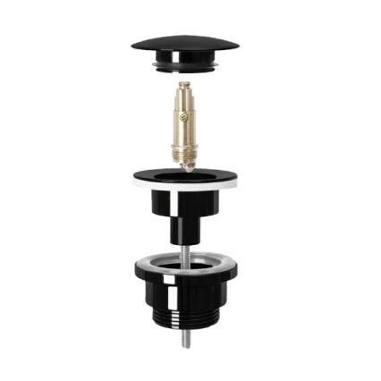 REA-A4100 - Waschbecken-Ablauf CLICK-CLACK Ø 6,4 cm, Hochglanz-Schwarz