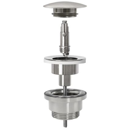 REA-A4400 - Sifone per lavabo con scarico CLICK-CLACK, diametro 6,4 cm, finitura nichel
