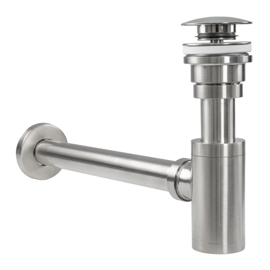 REA-A4400 - Sifone per lavabo con scarico CLICK-CLACK, diametro 6,4 cm, finitura nichel