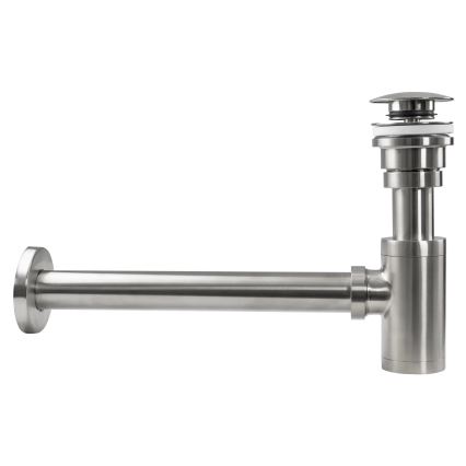 REA-A4400 - Sifone per lavabo con scarico CLICK-CLACK, diametro 6,4 cm, finitura nichel