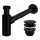 REA-A5215 - Sifone per lavabo con piletta CLICK-CLACK, diametro 6,4 cm, nero opaco
