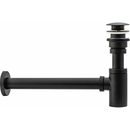 REA-A5215 - Sifone per lavabo con piletta CLICK-CLACK, diametro 6,4 cm, nero opaco