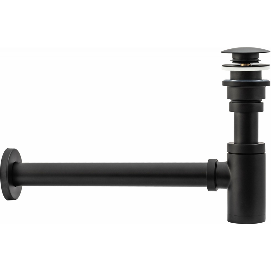 REA-A5215 - Waschbecken-Siphon mit CLICK-CLACK-Ablauf, Ø 6,4 cm, matt schwarz