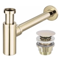 REA-A5692 - Sifone per lavabo con scarico CLICK-CLACK Ø 6,4 cm oro