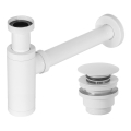 REA-A6952 - Waschbecken-Siphon mit CLICK-CLACK-Ablauf, Durchmesser 6,4 cm, weiß