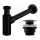 REA-A8536 - Sifone per lavabo con piletta CLICK-CLACK, diametro 6,4 cm, nero