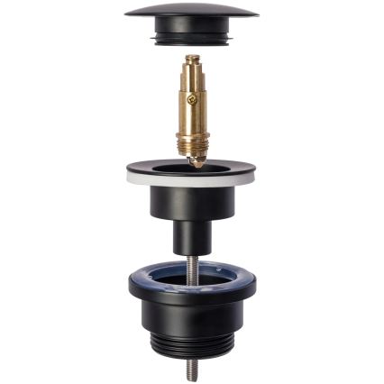 REA-A8536 - Siphon pour lavabo avec bonde CLICK-CLACK Ø 6,4 cm, noir