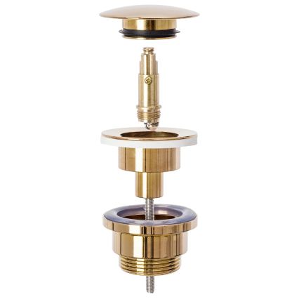 REA-A8541 - Sifone per lavabo con scarico CLICK-CLACK, diam. 6,4 cm, oro rosa
