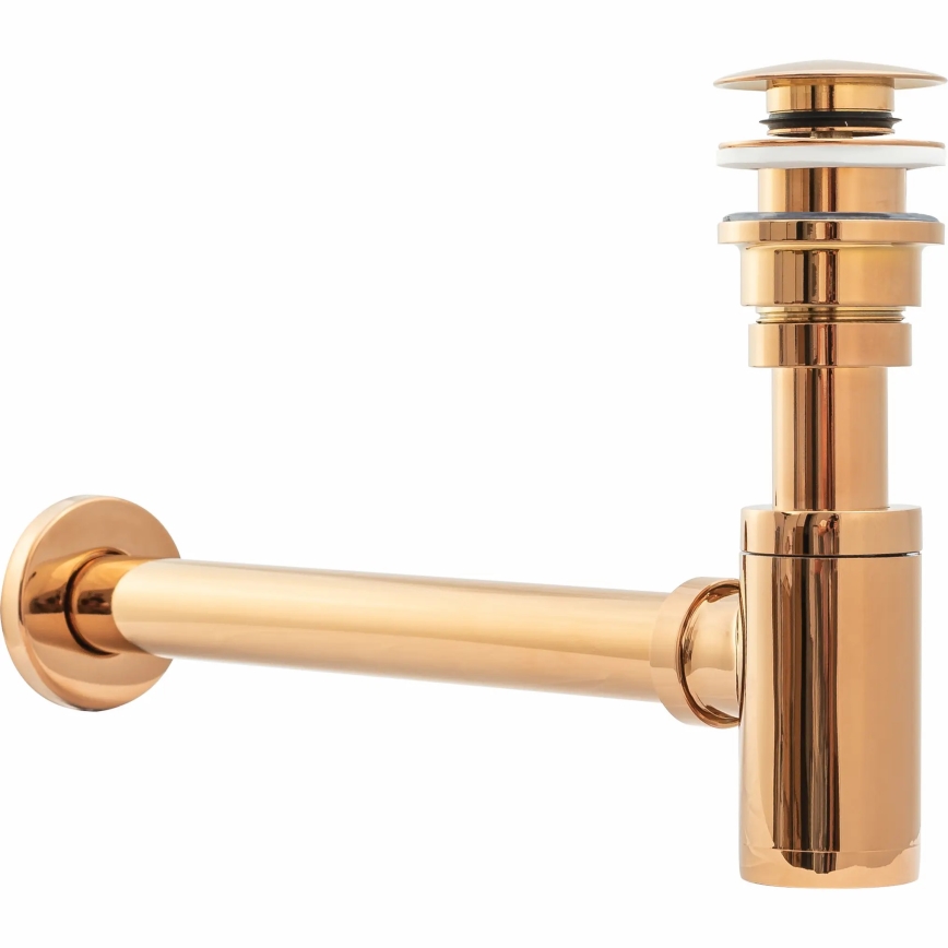 REA-A8541 - Sifone per lavabo con scarico CLICK-CLACK, diam. 6,4 cm, oro rosa