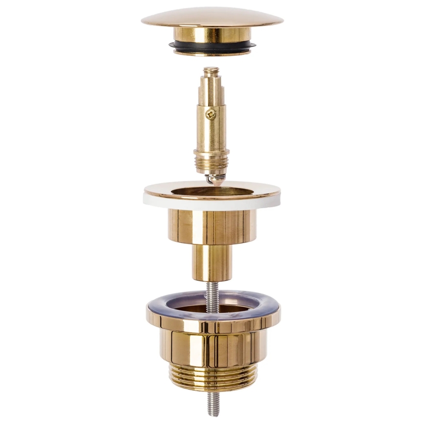REA-A8541 - Waschbecken-Siphon mit Click-Clack-Ablauf, Ø 6,4 cm, Roségold