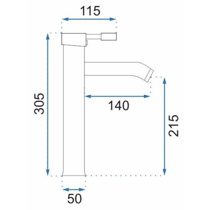 REA-B0027 - Mitigeur de lavabo GRAF 30,5 cm, finition chrome brillant